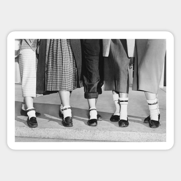 Bobby Socks, 1953. Vintage Photo Sticker by historyphoto